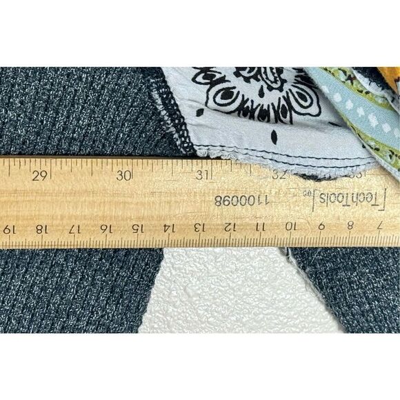 Free People We The Free Blossom Thermal Boho Patchwork  Balloon Sleeves Tunic L - Picture 11 of 11